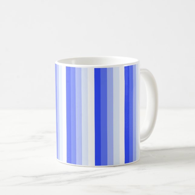 Mug Bandes d'ombre bleu royal (Devant droit)