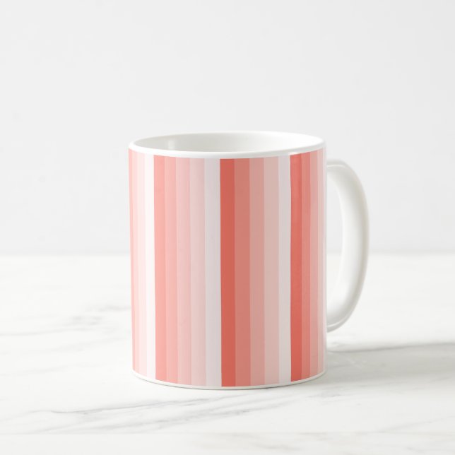 Mug Bandes d'ombre de pêche corail (Devant droit)