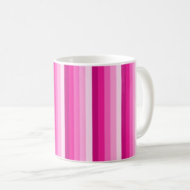Mug Bandes d'ombre rose chaud (Devant droit)
