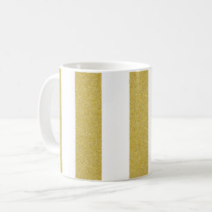 Mug Bandes d'or, Blancs, Motif rayé
