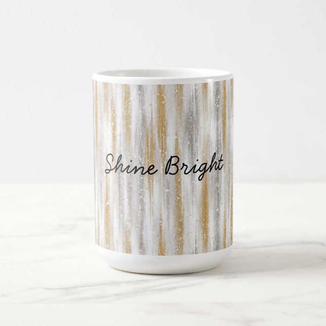 Mug Bandes dorées et argentées Fête de Noël Anniversai (Centre)