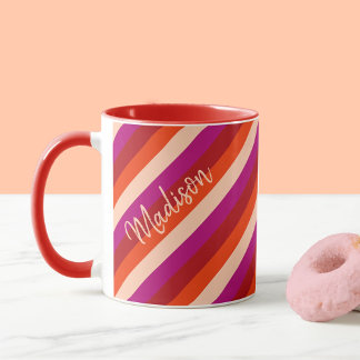 Mug Bandes estivales diagonales vibrantes
