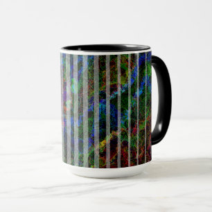 Mug Bandes étranges et rayures et lignes colorées