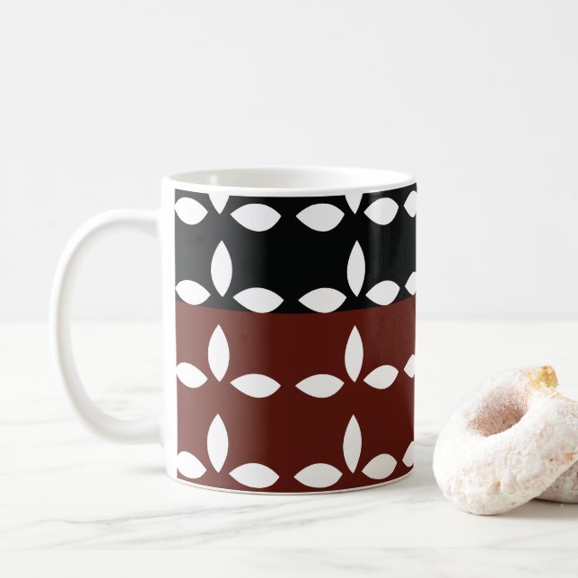 Mug Bandes florales géométriques colorées (Avec donut)