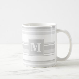 Mug Bandes gris clair monogrammes