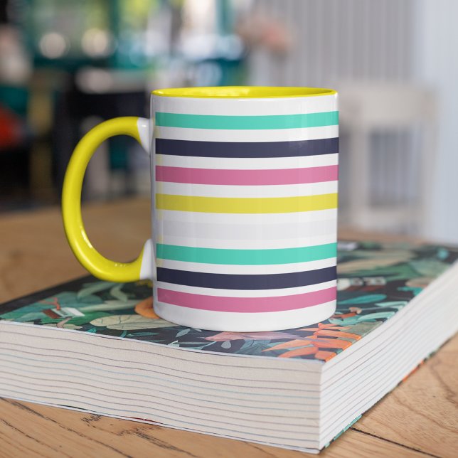 Mug Bandes horizontales colorées (Colored Horizontal Stripes Mug)