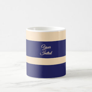 Mug Bandes larges bleues foncées et crème