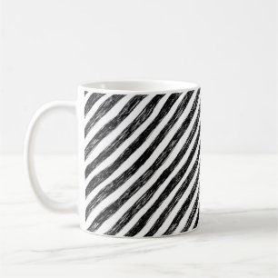 Mug Bandes linéaires noires, motif sans couture.