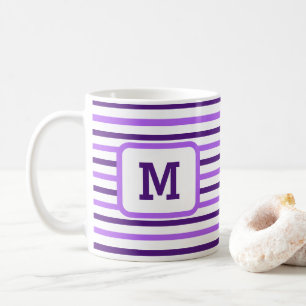 Mug Bandes mignonnes pourpres personnalisées Blanc ini