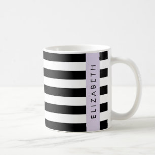 Mug Bandes noires et blanches, Gravées, Lignes, Votre 