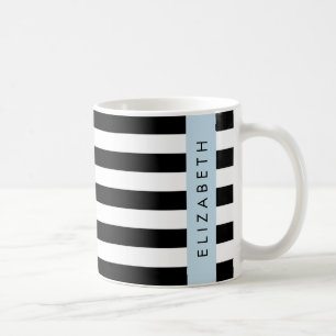 Mug Bandes noires et blanches, Gravées, Lignes, Votre