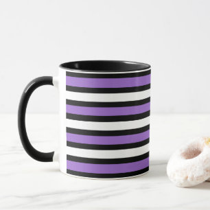 Mug Bandes noires, violettes et blanches