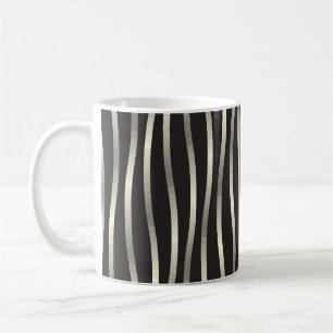 Mug Bandes ondulées dorées, texture luxueuse
