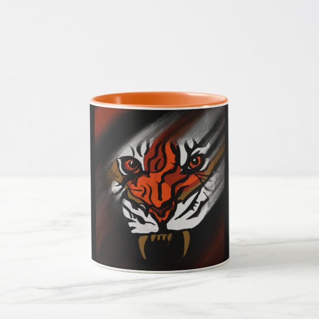 MUG BANDES ORANGE ET NOIR (Centre)