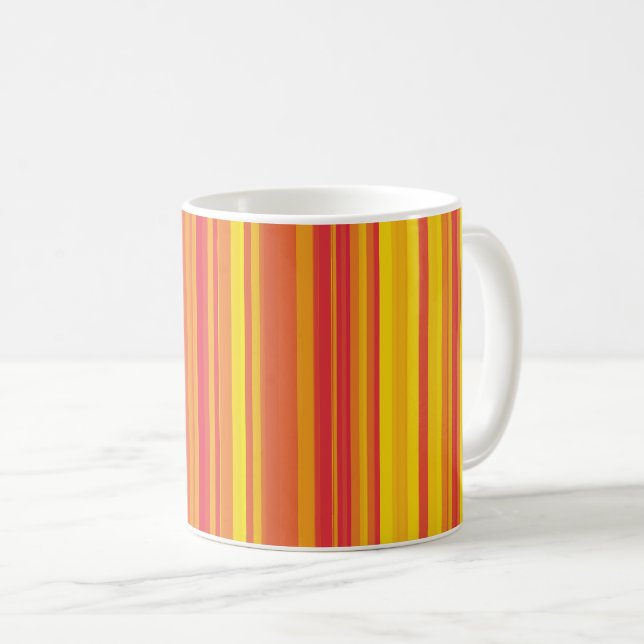 Mug Bandes Orange Rouge Jaune (Devant droit)