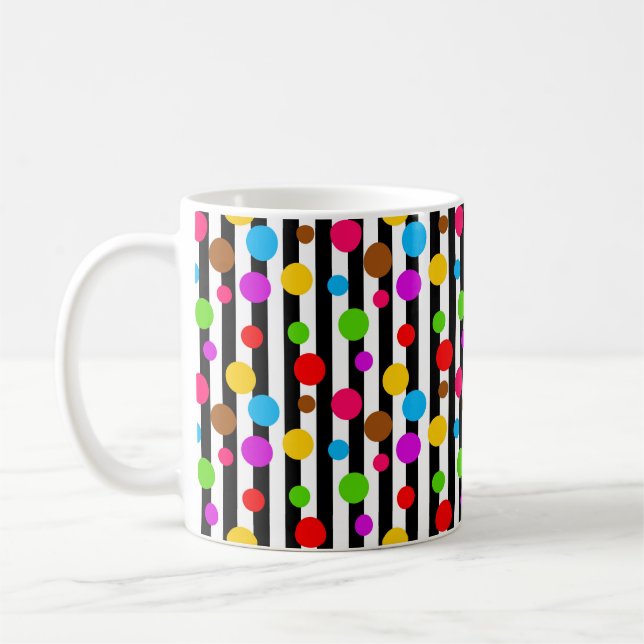 Mug Bandes Pois colorées (Gauche)