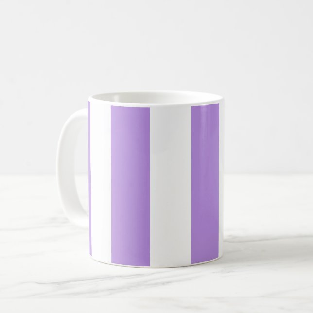 Mug Bandes pourpres, Blancs, Motif rayé (Devant gauche)