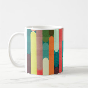 Mug Bandes rétro : grunge sans couture motif.