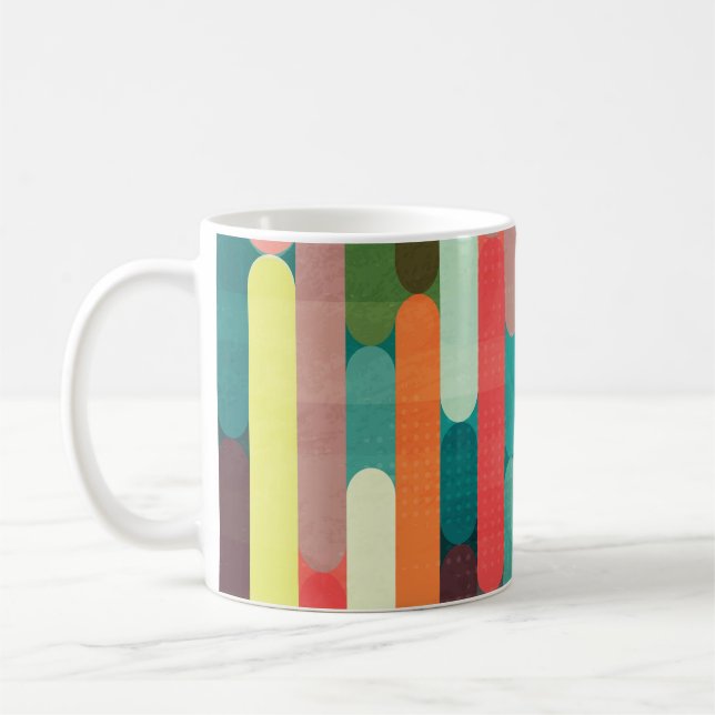 Mug Bandes rétro : grunge sans couture motif. (Gauche)