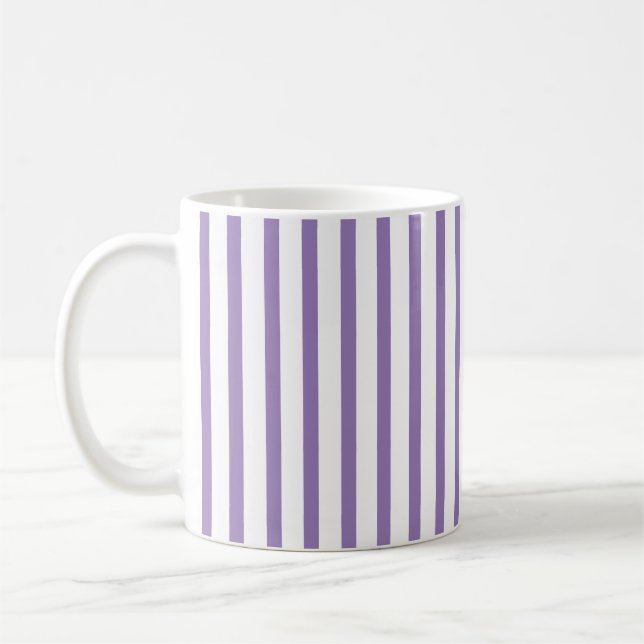 Mug Bandes verticales minces Lavande striée (Gauche)
