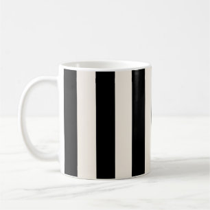 Mug Bandes Verticales Noir Et Crème Blanc Gratté