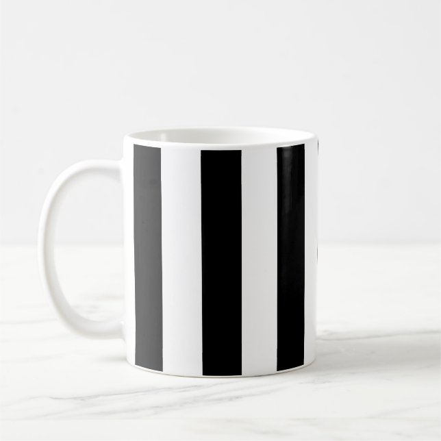 Mug Bandes Verticales Noires Et Blanches (Gauche)