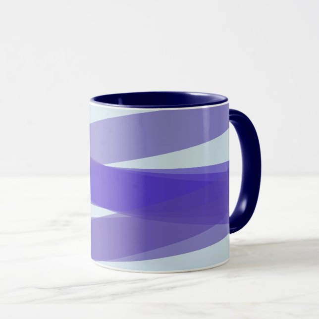 Mug Bandes violettes superposées modernes (Devant droit)