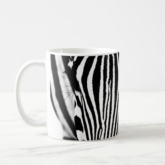 Mug Bandes Zèbre abstraites modernes en noir et blanc (Gauche)