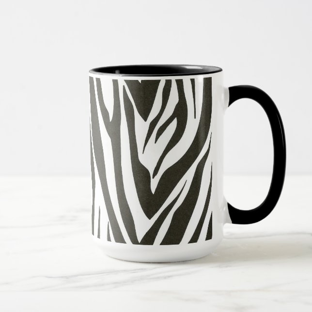 Mug Bandes zébrées en noir et blanc (Droite)