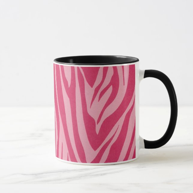 Mug Bandes zèbres en rose chaud (Droite)
