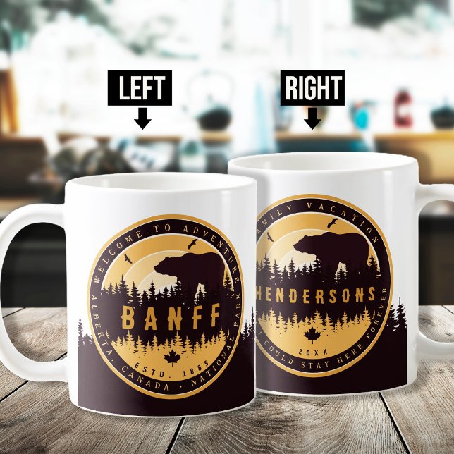 Mug Banff NP Canada Montagnes Rocheuses Souvenirs Vint (Créateur téléchargé)