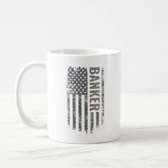 Mug Banker USA Flag Distressed design (Gauche)