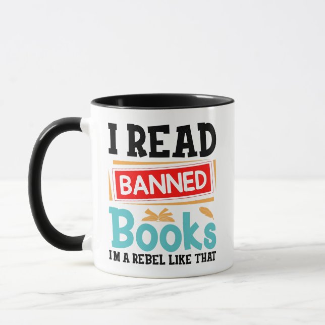 Mug Banned Books Awareness Literacy Rebel (Gauche)