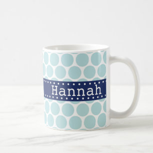 Mug Bannière bleu clair Polka Point Motif bleu