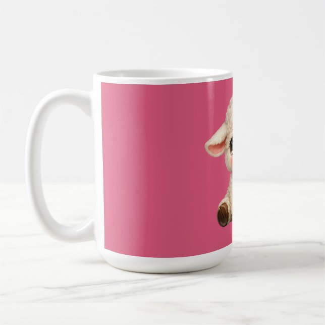 Mug Bannière de conception de dessin animé d'agneau so (Gauche)
