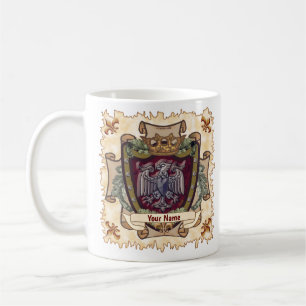 Mug Bannière de couronne Nom de famille d'aigle