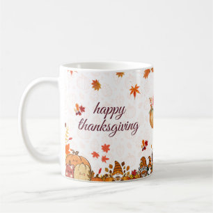 Mug Bannière de gnome de citrouille de Thanksgiving