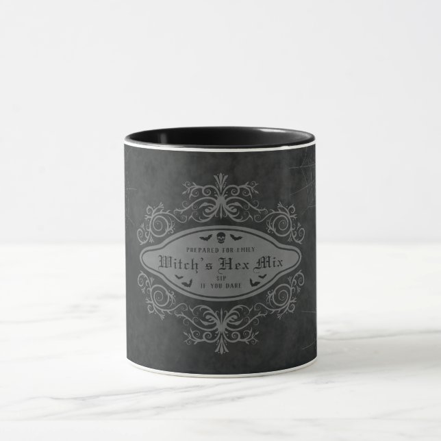 Mug Bannière décorative sombre Sorcière Chauves-souris (Centre)