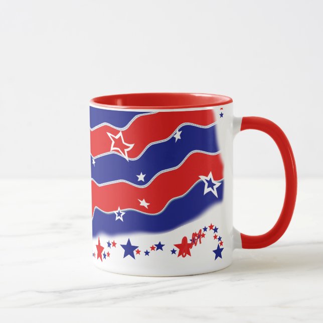Mug Bannière étoilée décorée d'un monogramme (Droite)