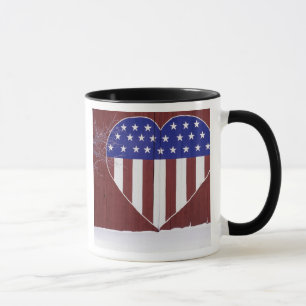 Mug Bannière étoilée en forme de coeur