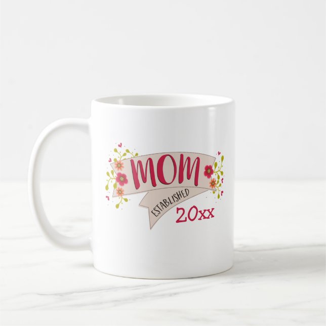 Mug Bannière florale établie par maman (Gauche)