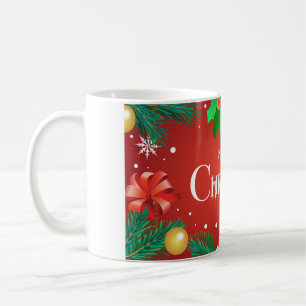 Mug Bannière Joyeuse Noël, Fête de Noël avec boîte cad
