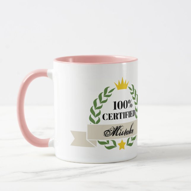 Mug Bannière rétro d'erreur certifiée personnalisée (Gauche)