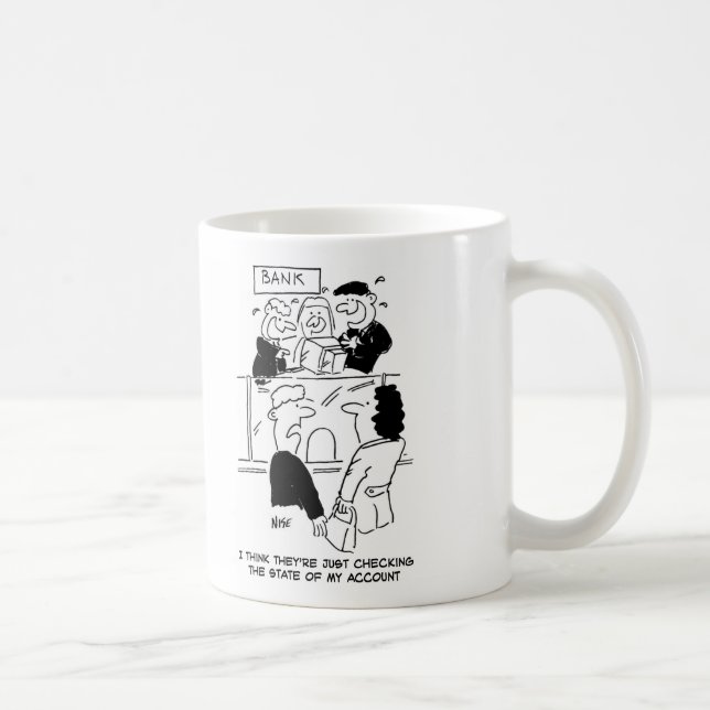 Mug Banque. Vérification de l'état d'un compte bancair (Droite)