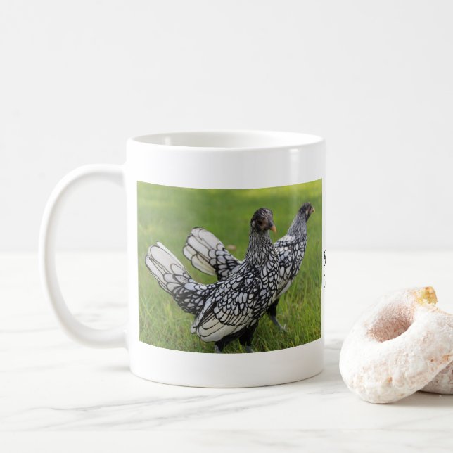 Mug Bantam Poules Noir/Blanc Collectionneurs (Avec donut)