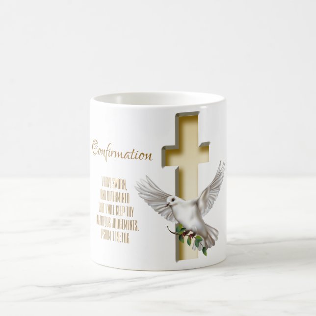Mug Baptême de confirmation des Écritures de la colomb (Centre)