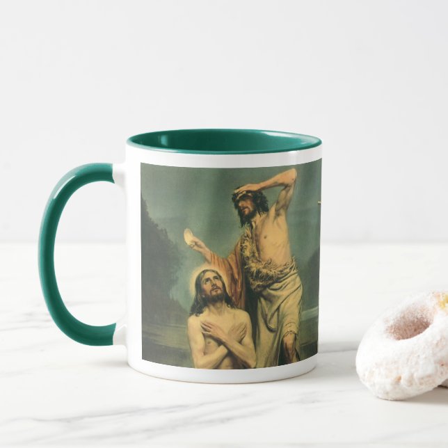 Mug Baptême de Jésus Christ par Jean le Baptiste (Avec donut)
