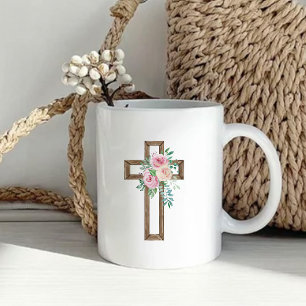 Mug Baptême de la croix florale