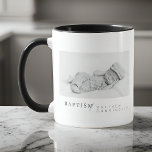 Mug Baptême Pour Lui Moderne Minimaliste Photo Personn<br><div class="desc">Design is composed of fun and playful typographiy with sans serif and serif font. Add a custom photo.</div>