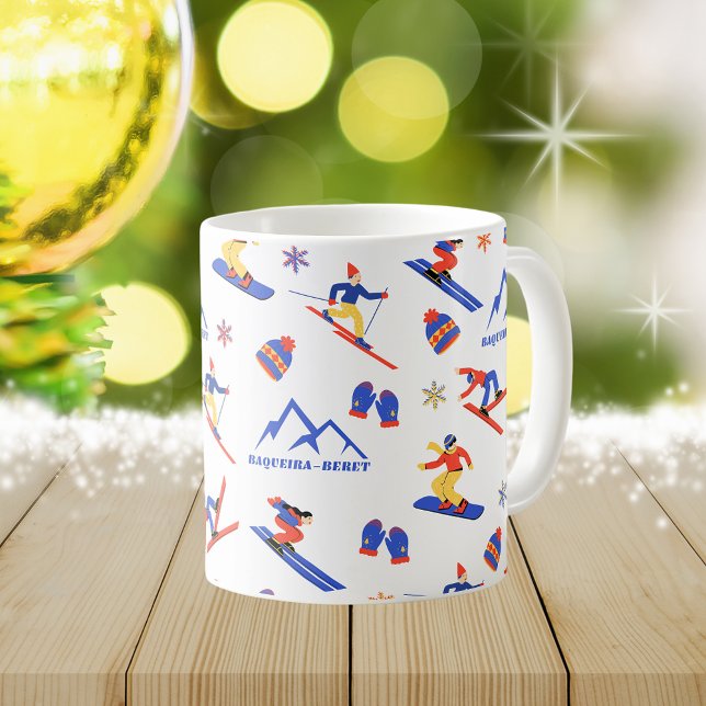 Mug Baqueira Beret Espagne Ski Motif de snowboard (Baqueira Beret Spain ski snowboard winter snow vacation christmas holidays mug)